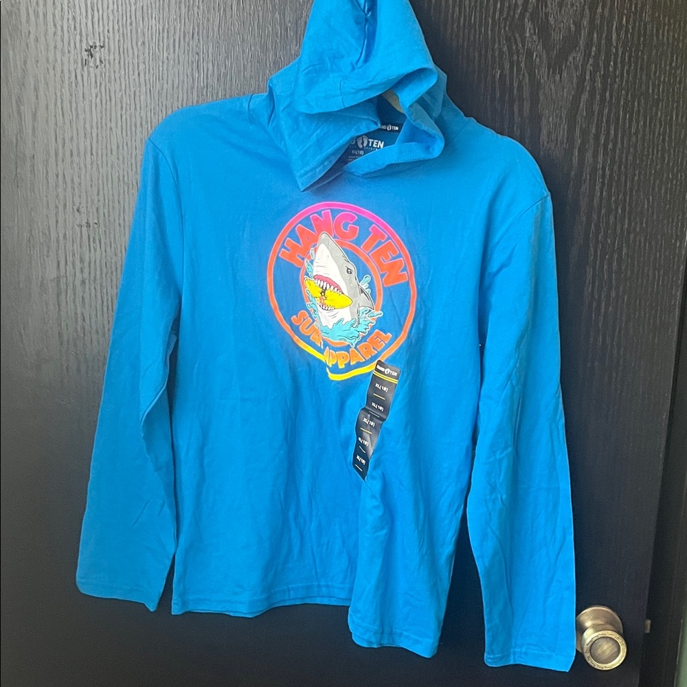 KIDS 🧒 Hang Ten Kids Bright Blue Shark Hoodie